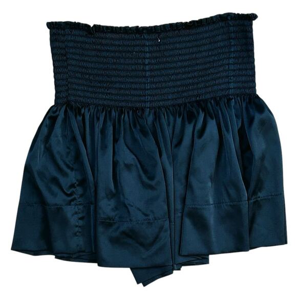 Natural Life Daisy Smocked Waist Teal Green Satin Shorts Women's XS/S - Picture 5 of 7